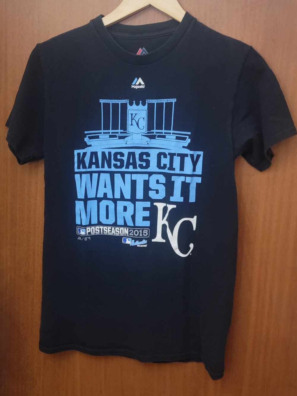 Majestic Kansas City Royals 2015 Postseason "Wants It More" T-Shirt - Black S